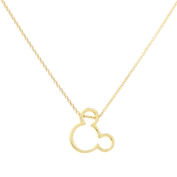 NWT Mickey Mouse Gold Alloy Adjustable Pendant Necklace - Picture 1 of 2